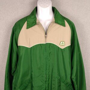 Swingster Pioneer Seeds Windbreaker Jacket Men's L Green Vintage Full Zip USA